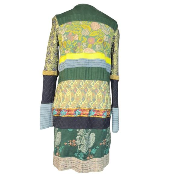 ETRO Multicolor Silk Blend Longline Embroidered Button Cardigan Sweater Small - Picture 12 of 16